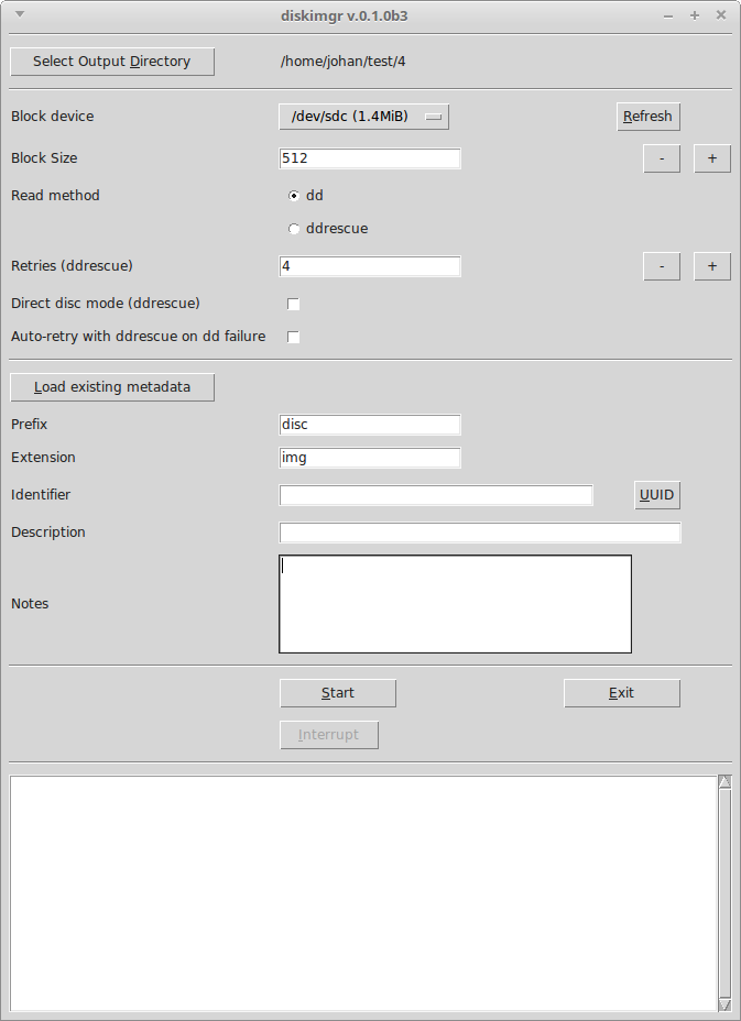 Screenshot of diskimgr interface